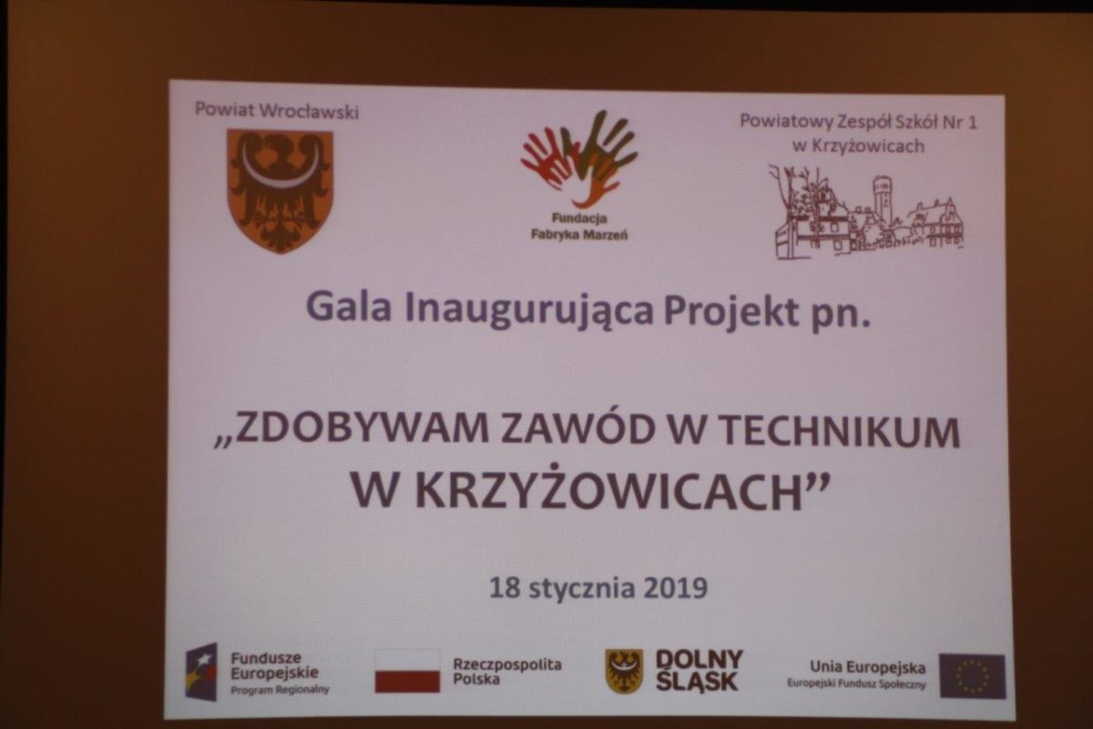 Inauguracja projektu pn. "Zdobywam zawód w technikum w Krzyżowicach"