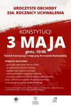 plakat uroczyste obchody 234 rocznicy uchwalenia konstytucji